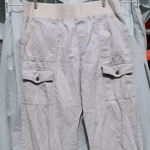 Soon to Be Maternity Pants Career Work Beige Cargo